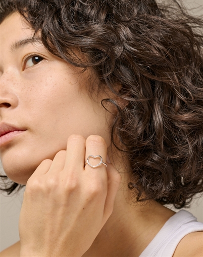 Enamel Copenhagen - Organic Heart Ring - Sølvfarvet